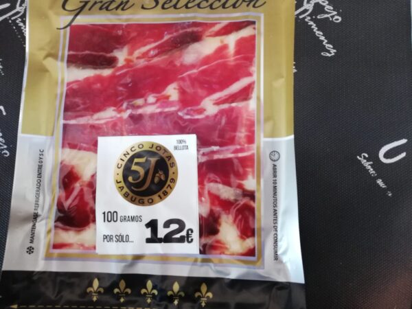 Sobres de 100gr Jamón cinco Jotas