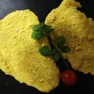 Bandeja 500 Grs.Pechuga pollo crujiente Queso Gouda